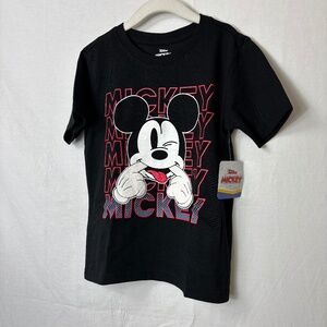 Disney Junior Black Mickey Mouse T-Shirt Kids Size 6 NWT